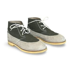 Gram Scandinavia 390g Womens Chukka Boots Sz 9 EU 40 Beige Suede & Green Canvas